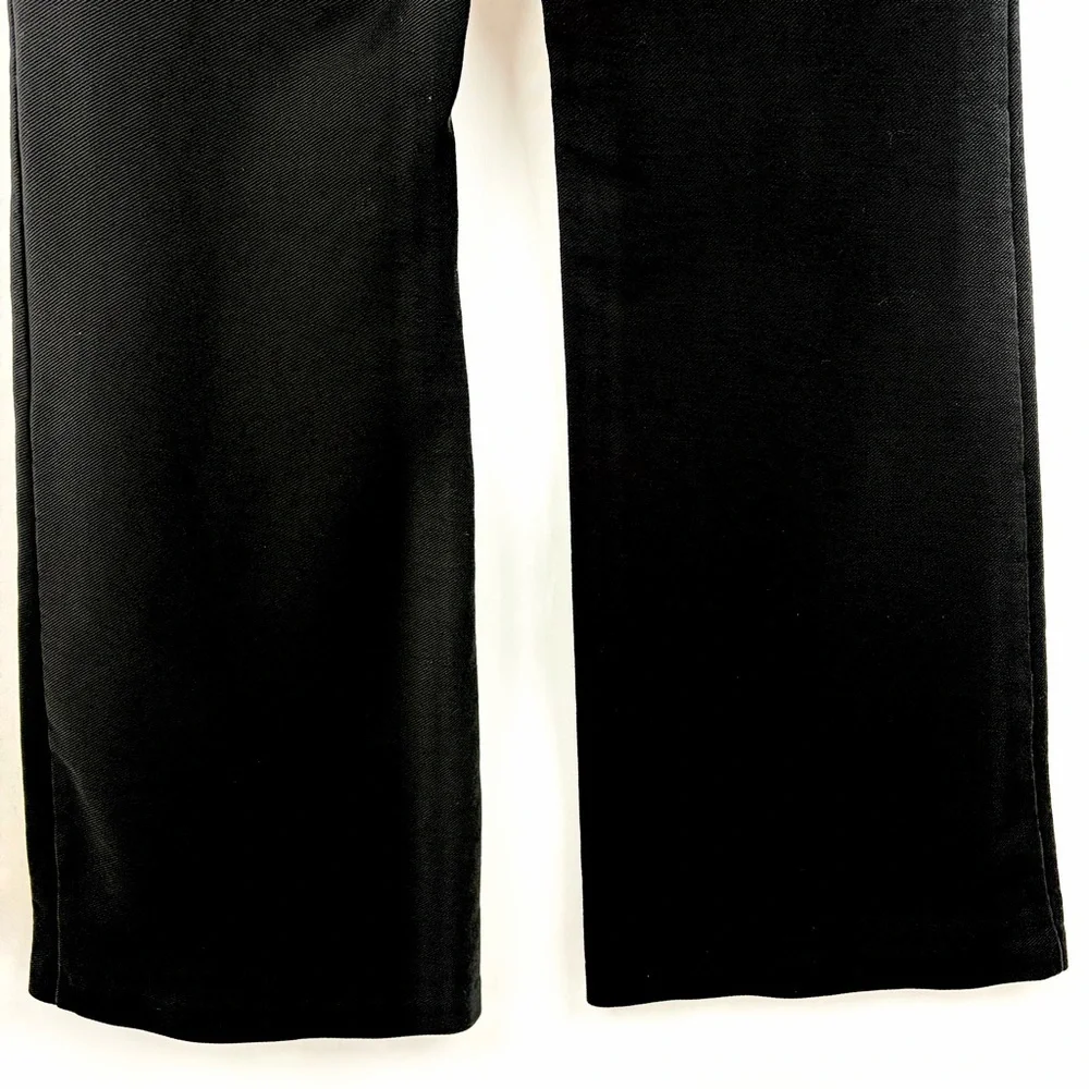 Michael Kors Black Flare Pants M Stretch Dress Pants Gold Button